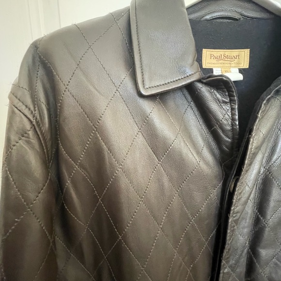 Paul Stuart XL luxury butter leather quilted coat - Picture 1 of 7